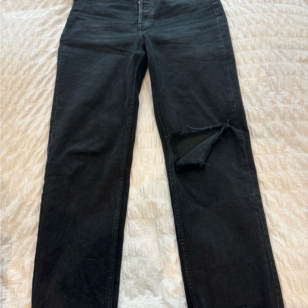 Re/Done Black Skinny Jeans Distressed